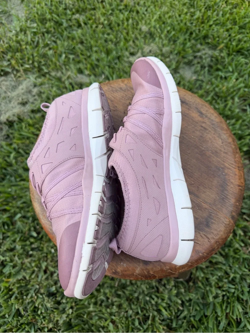 Women’s Skechers Air Cool Memory Foam Slip On Shoes Pink Mauve Comfort Size 11